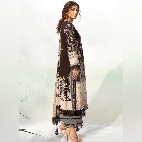 Sana Safinaz Black & Gold Embroidered Tunic – Designer Top - Picture 5 of 11